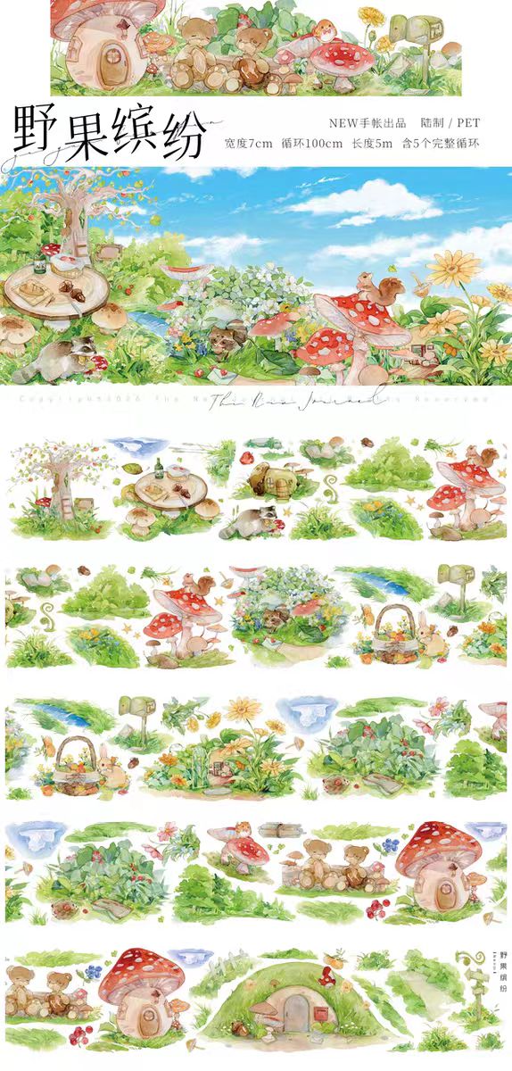 Journal PET landscape tape (5m/roll)