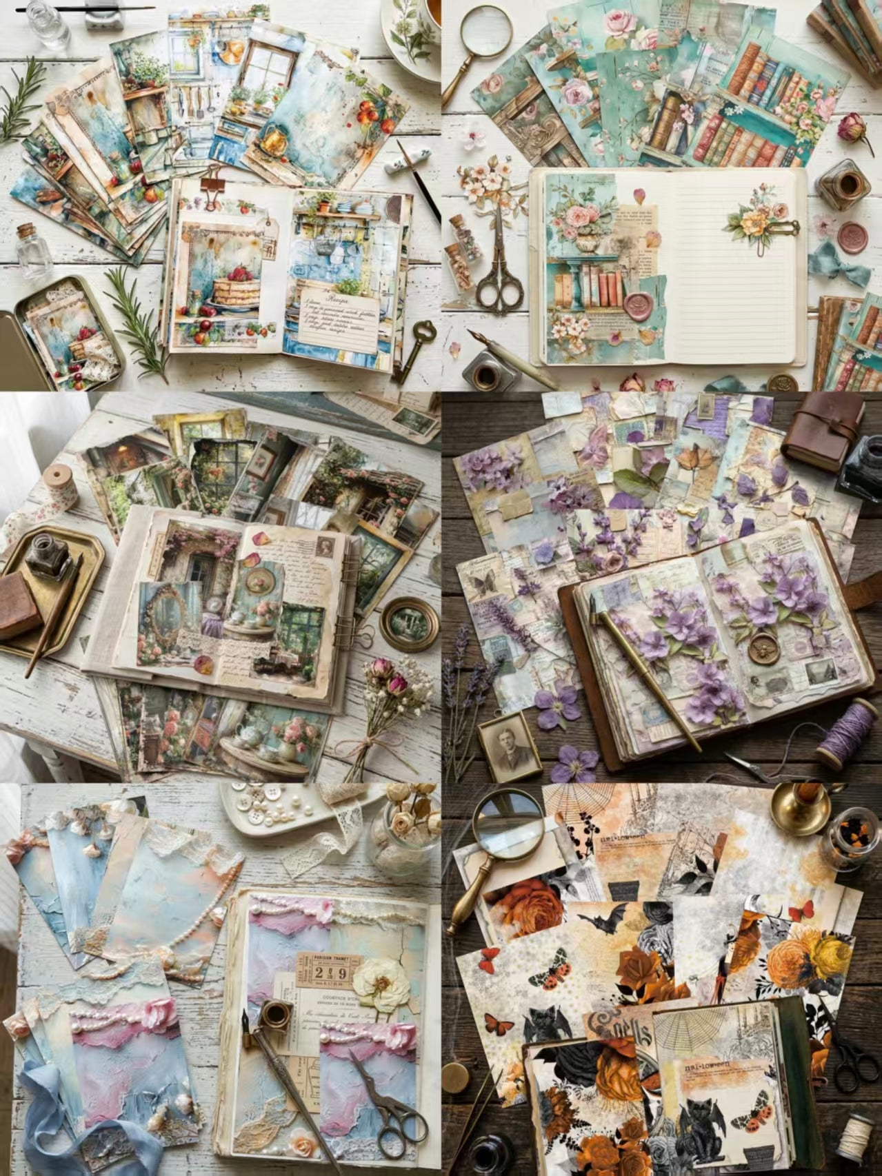 Journal background paper pack (16 sheets/ pack) 14.4*10.5cm