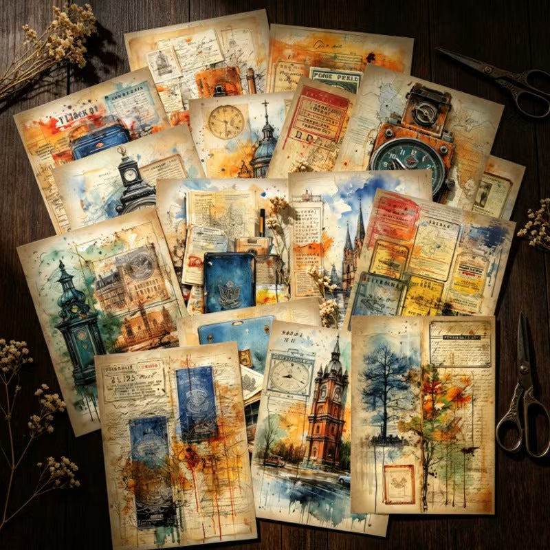 Journal background paper pack (16 sheets/ pack) 14.4*10.5cm