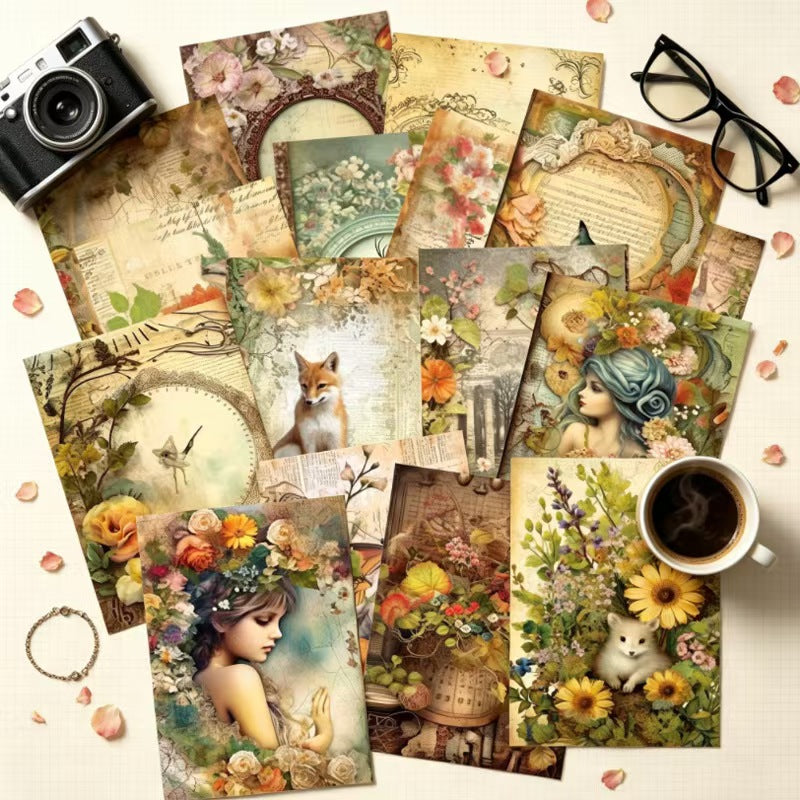 Journal background paper pack (16 sheets/ pack) 14.4*10.5cm