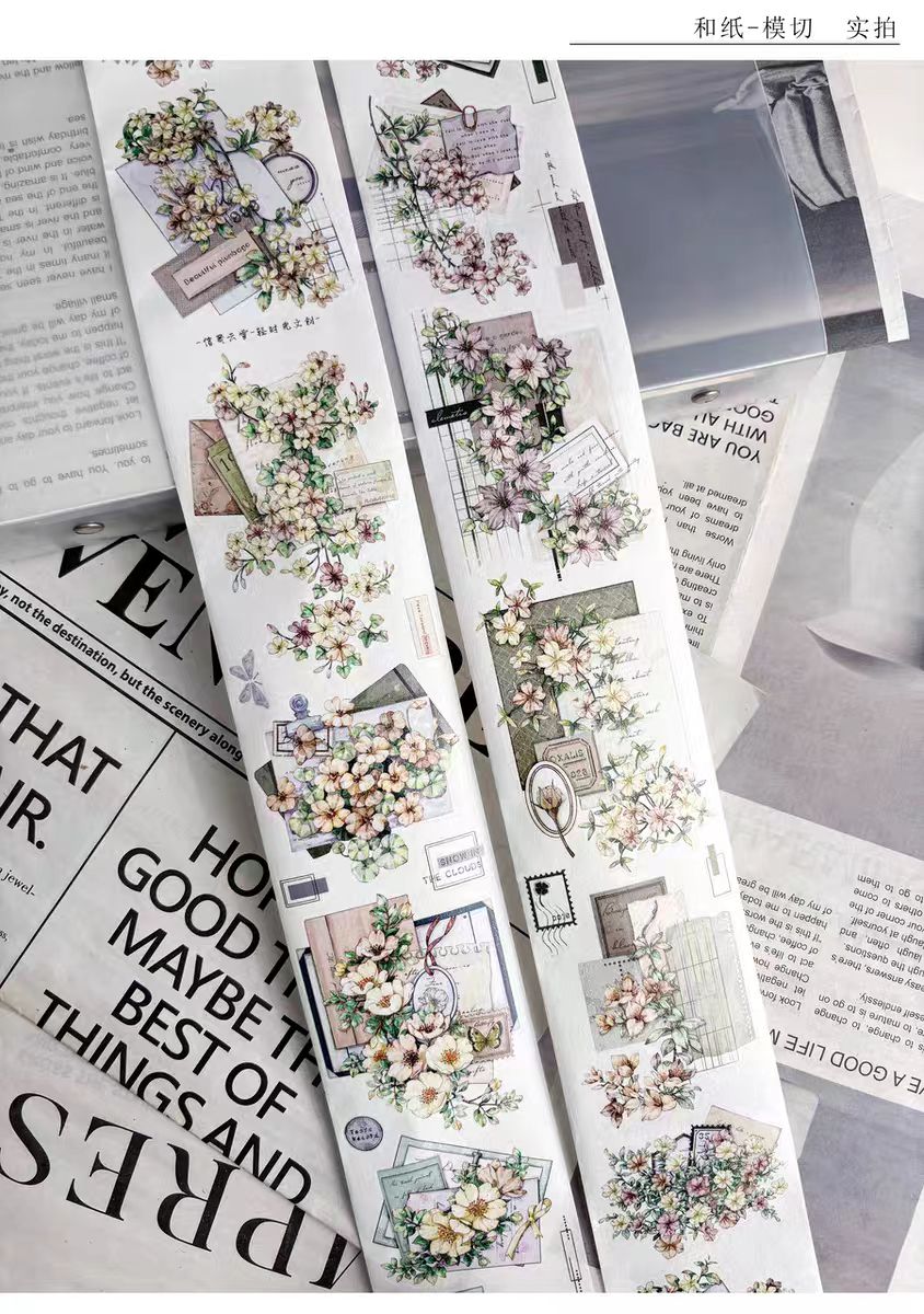 Journal flower pre-cut tape (5m/roll)