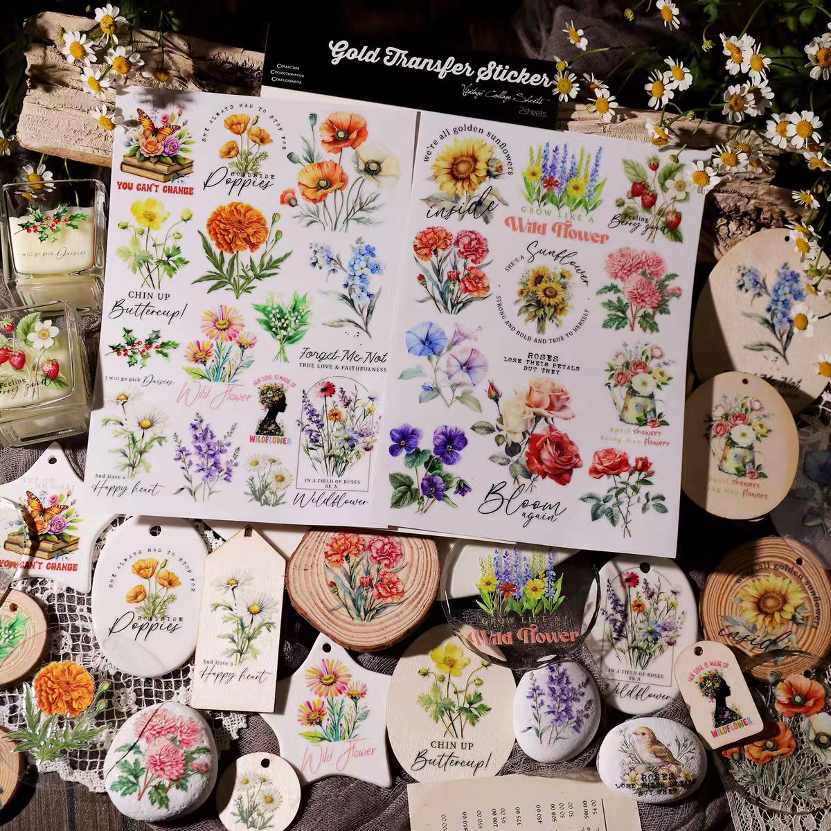 Waterproof Cold Transfer Stickers for Cup & Journal (2 sheets/pack)