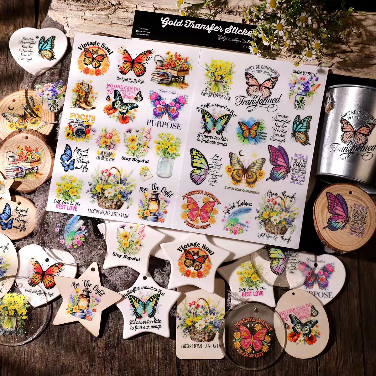 Waterproof Cold Transfer Stickers for Cup & Journal (2 sheets/pack)