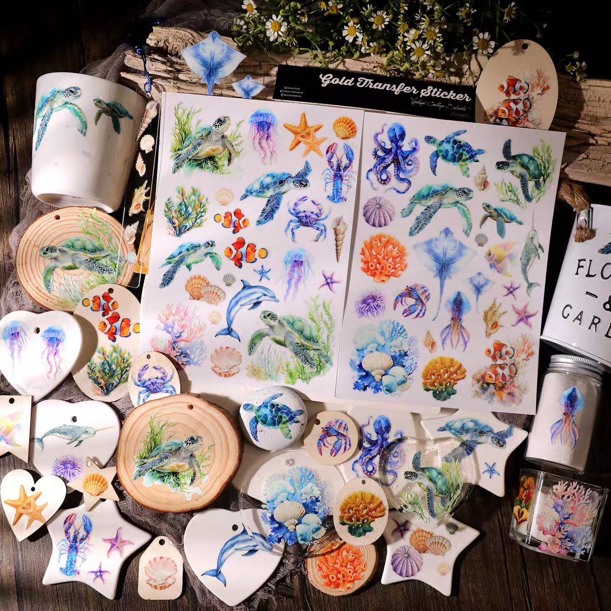 Waterproof Cold Transfer Stickers for Cup & Journal (2 sheets/pack)