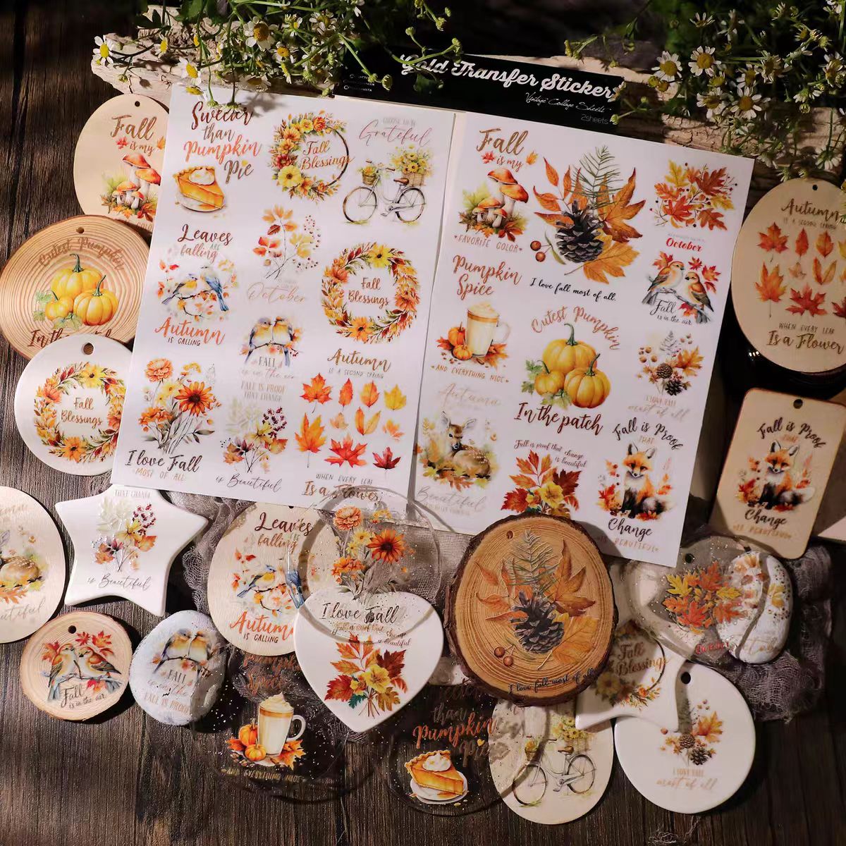 Waterproof Cold Transfer Stickers for Cup & Journal (2 sheets/pack)