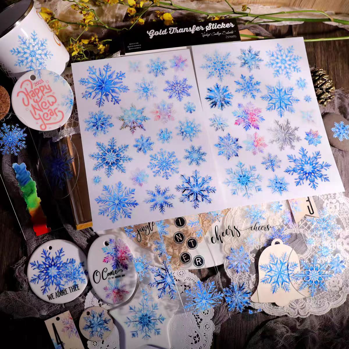 Waterproof Cold Transfer Stickers for Cup & Journal (2 sheets/pack)