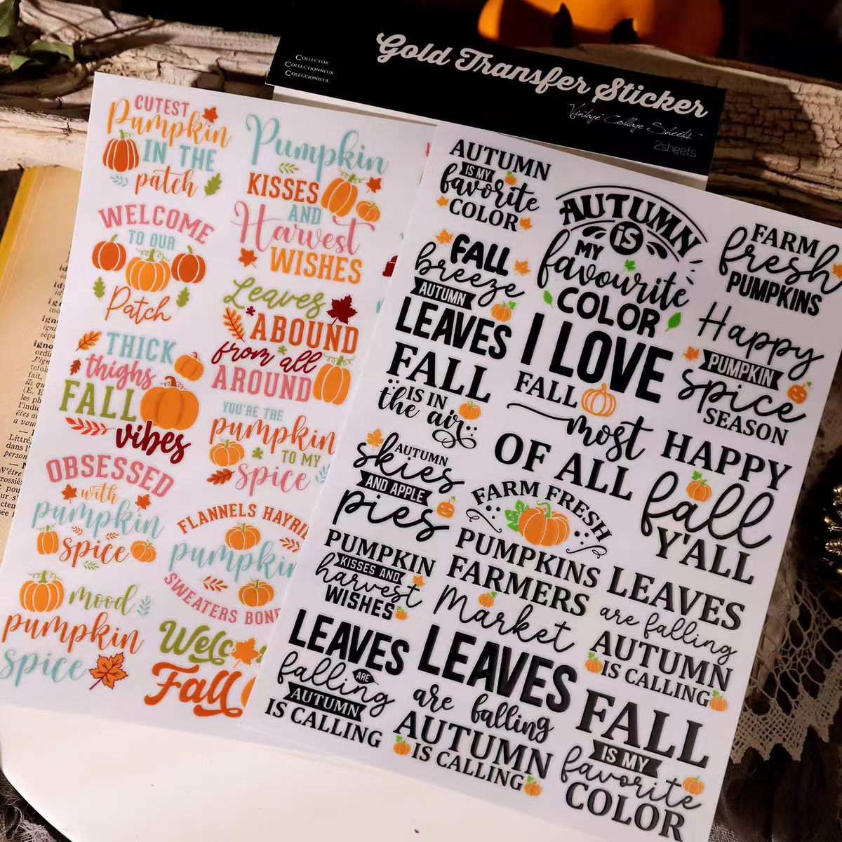 Waterproof Cold Transfer Stickers for Cup & Journal (2 sheets/pack)