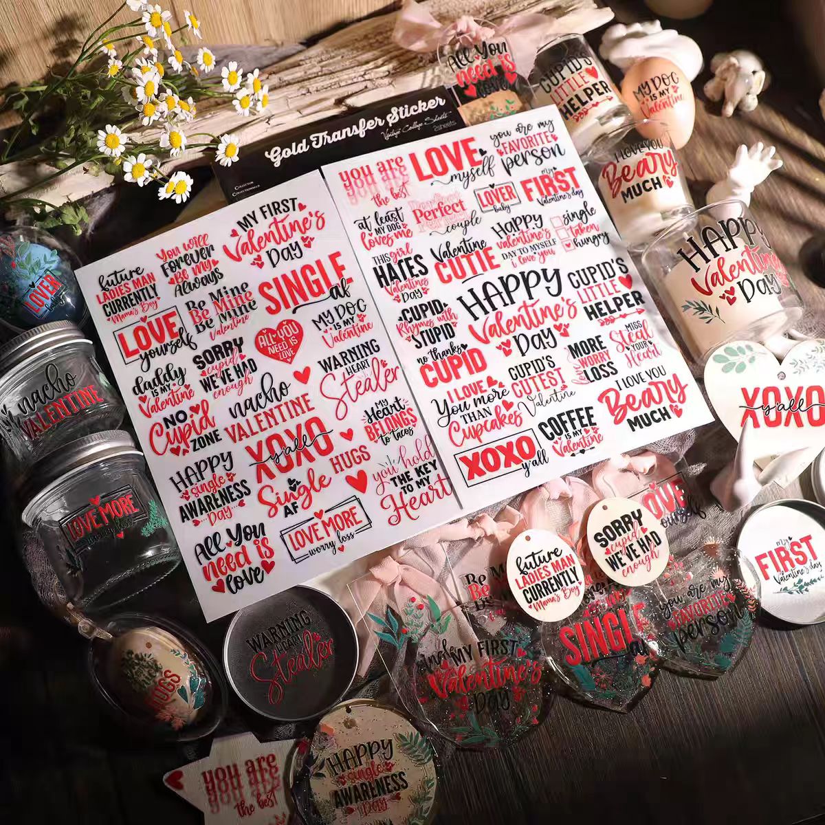 Waterproof Cold Transfer Stickers for Cup & Journal (2 sheets/pack)