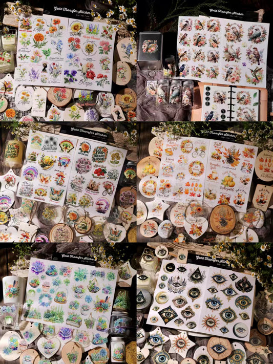 Waterproof Cold Transfer Stickers for Cup & Journal (2 sheets/pack)