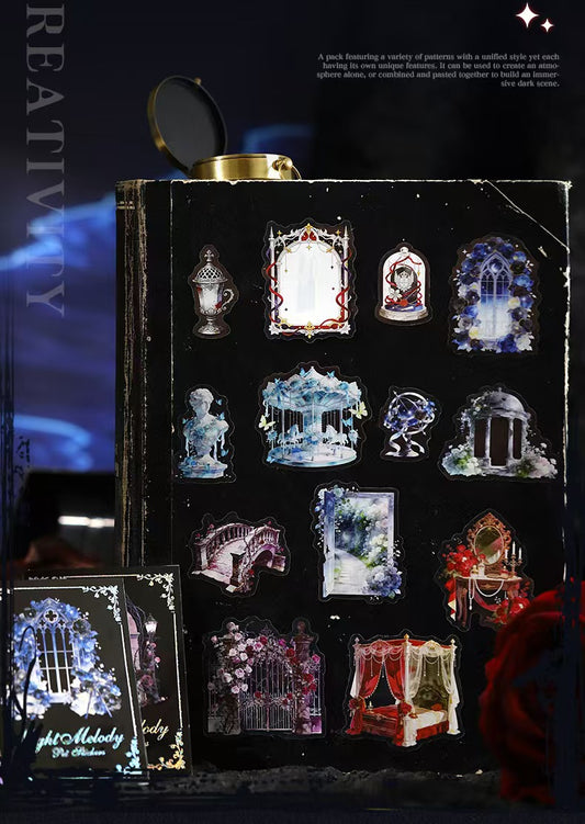 Journal Gothic style PET sticker packs (20pcs/pack)
