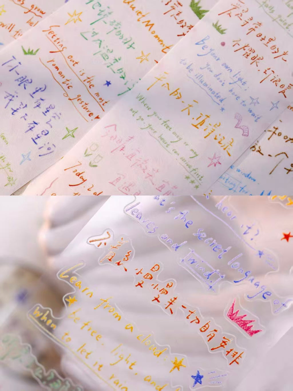 Journal pre-cut tape (Chinese and English graphemes)