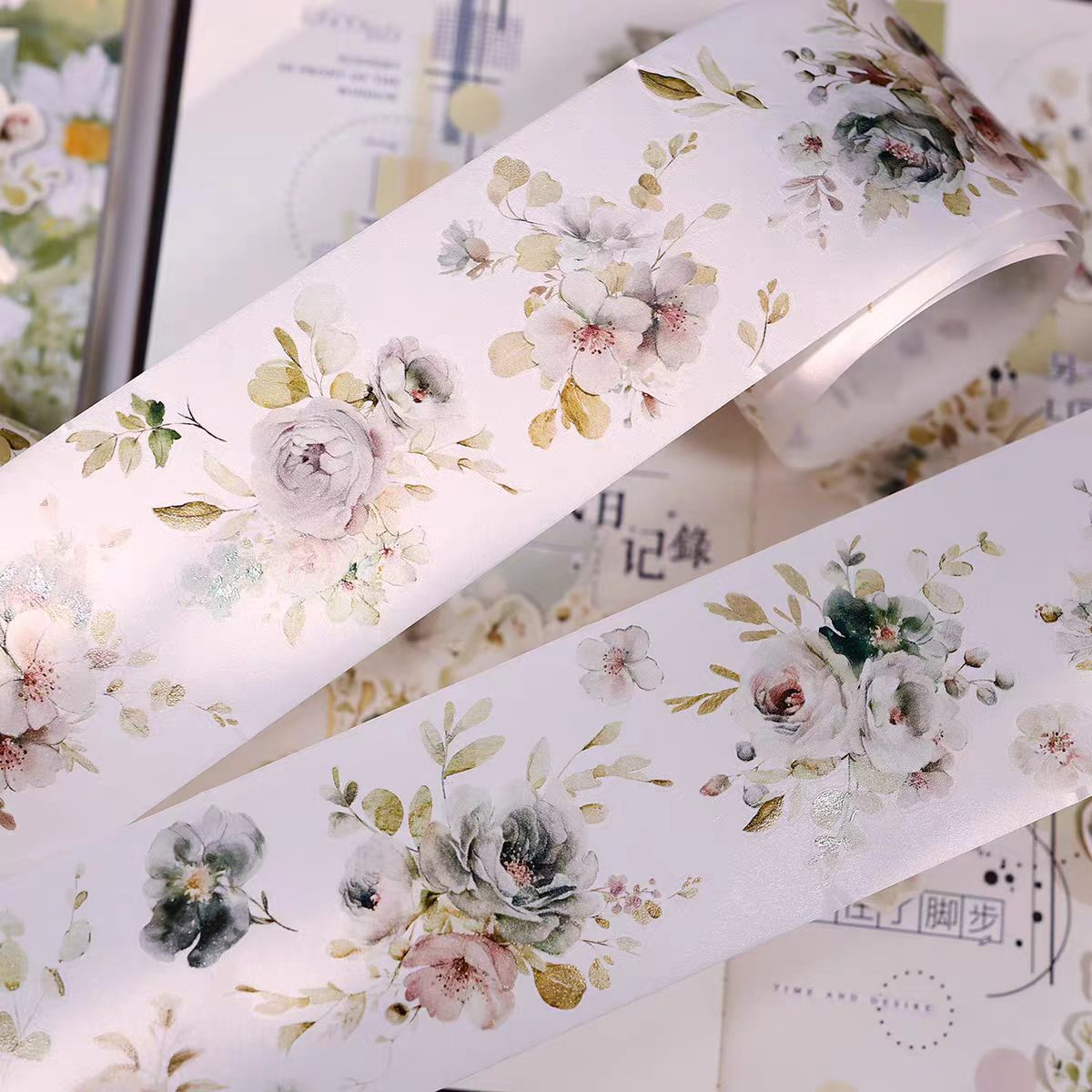Journal pre-cut flower tape (5.5cm*6m/roll)
