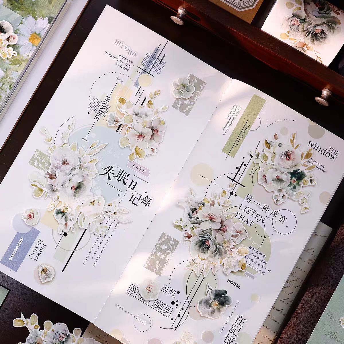 Journal pre-cut flower tape (5.5cm*6m/roll)