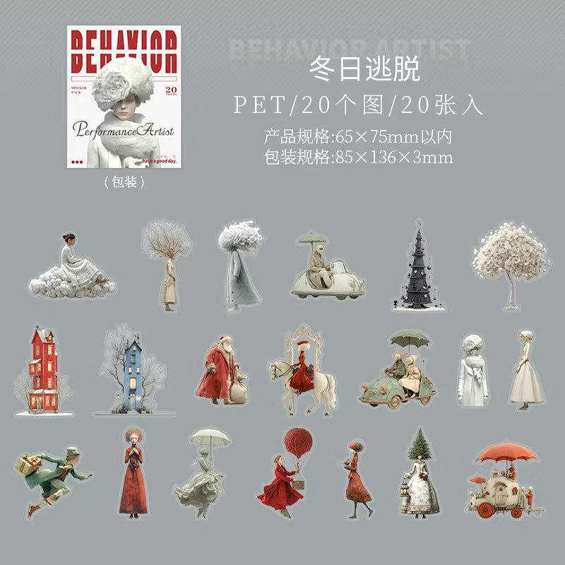 Journal PET Sticker Packs (Retro character)