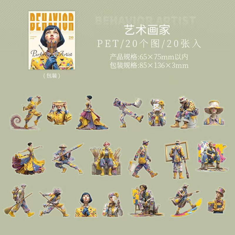 Journal PET Sticker Packs (Retro character)