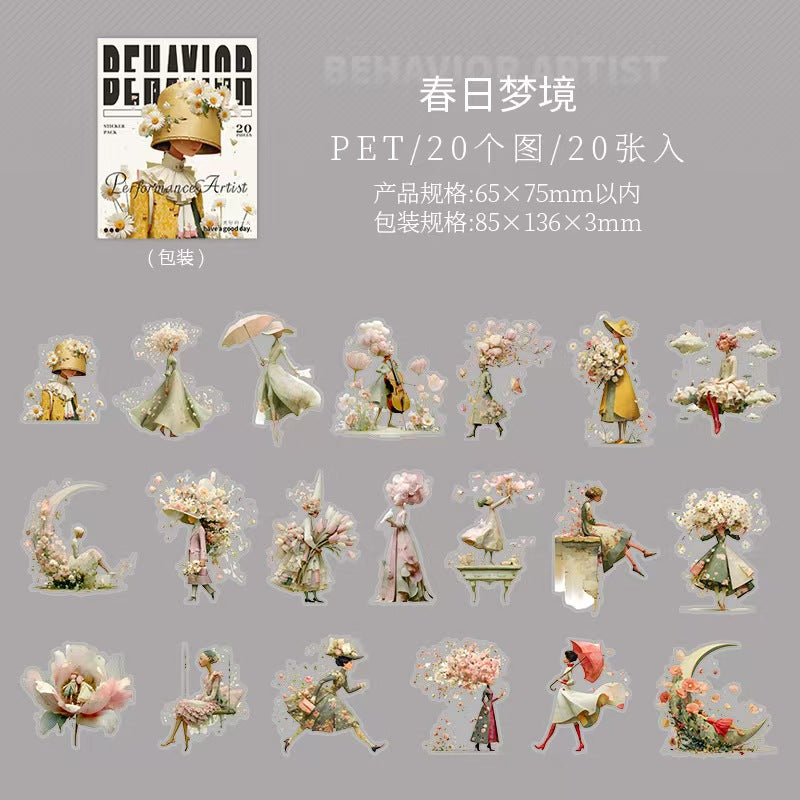Journal PET Sticker Packs (Retro character)