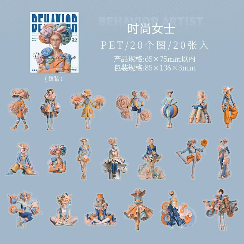 Journal PET Sticker Packs (Retro character)