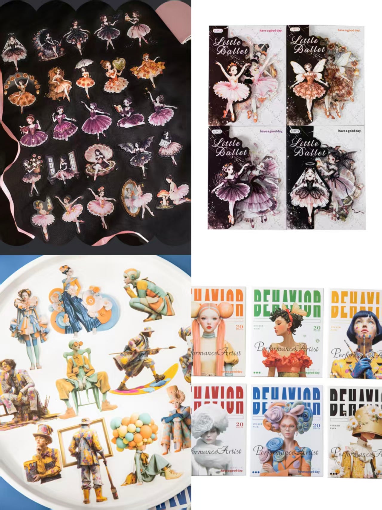 Journal PET Sticker Packs (Retro character)