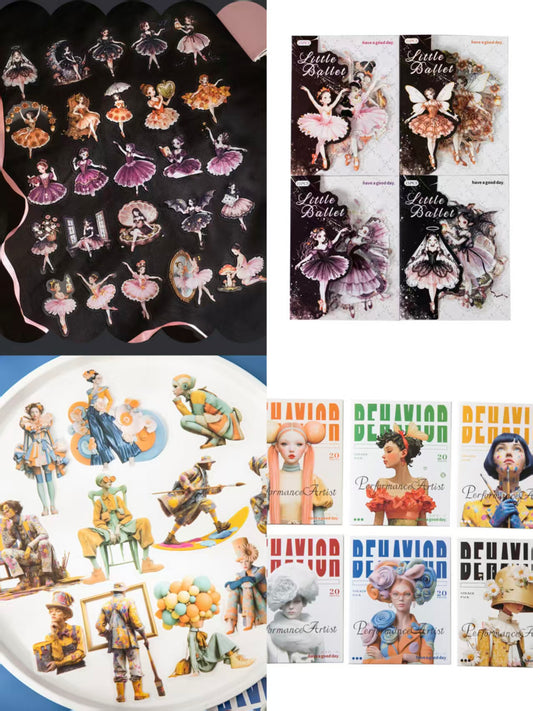 Journal PET Sticker Packs (Retro character)