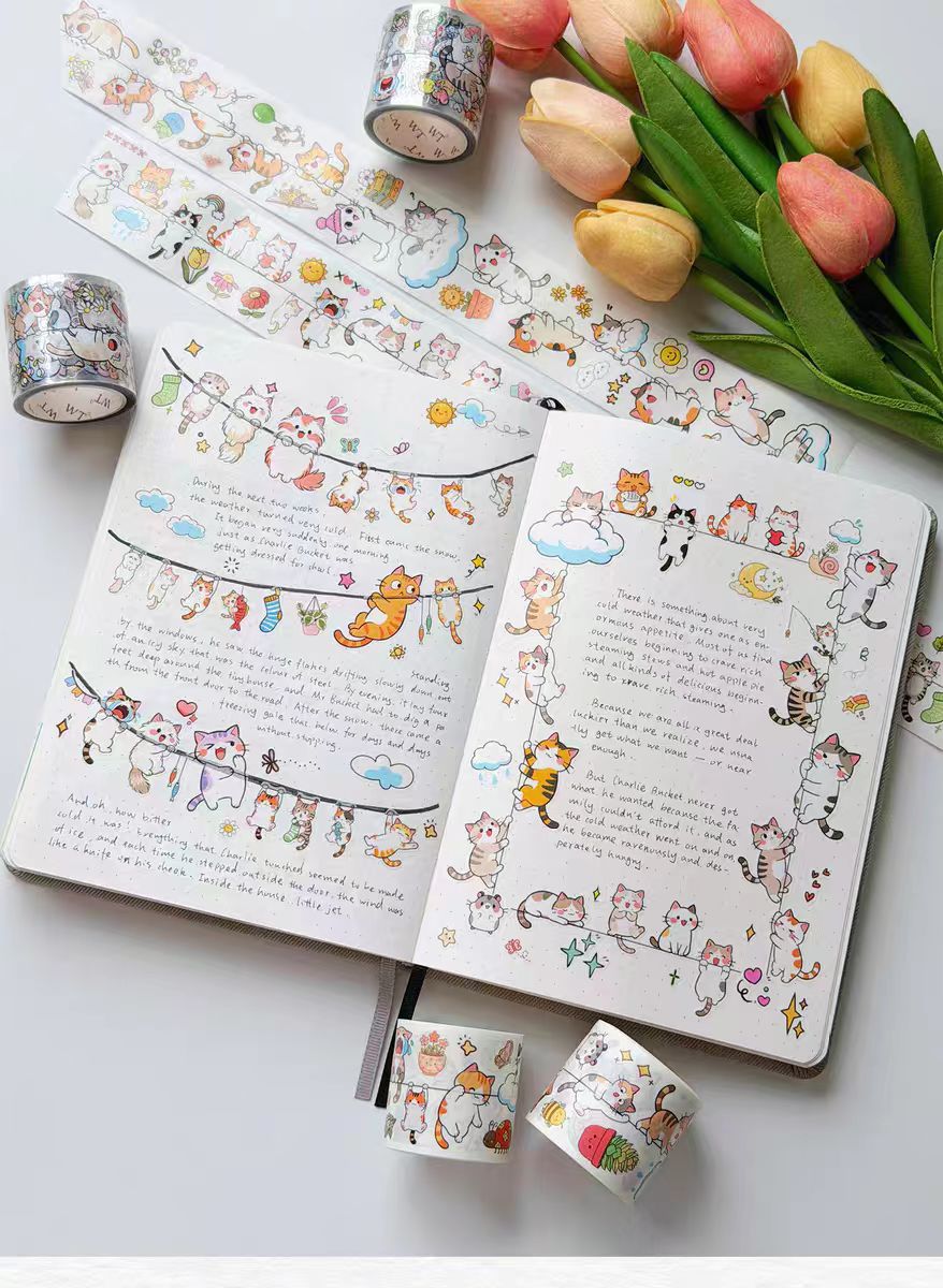 Journal pre-cut tape (Cats) 4cm*5m/roll