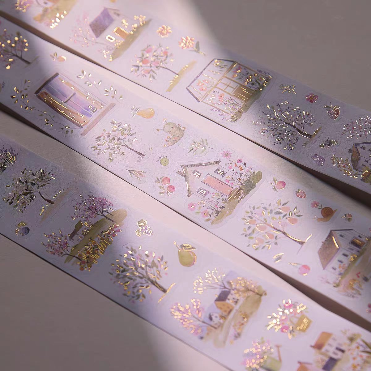 Journal pre-cut tapes (Foil-stamped, writable paper) 5cm*5m/roll