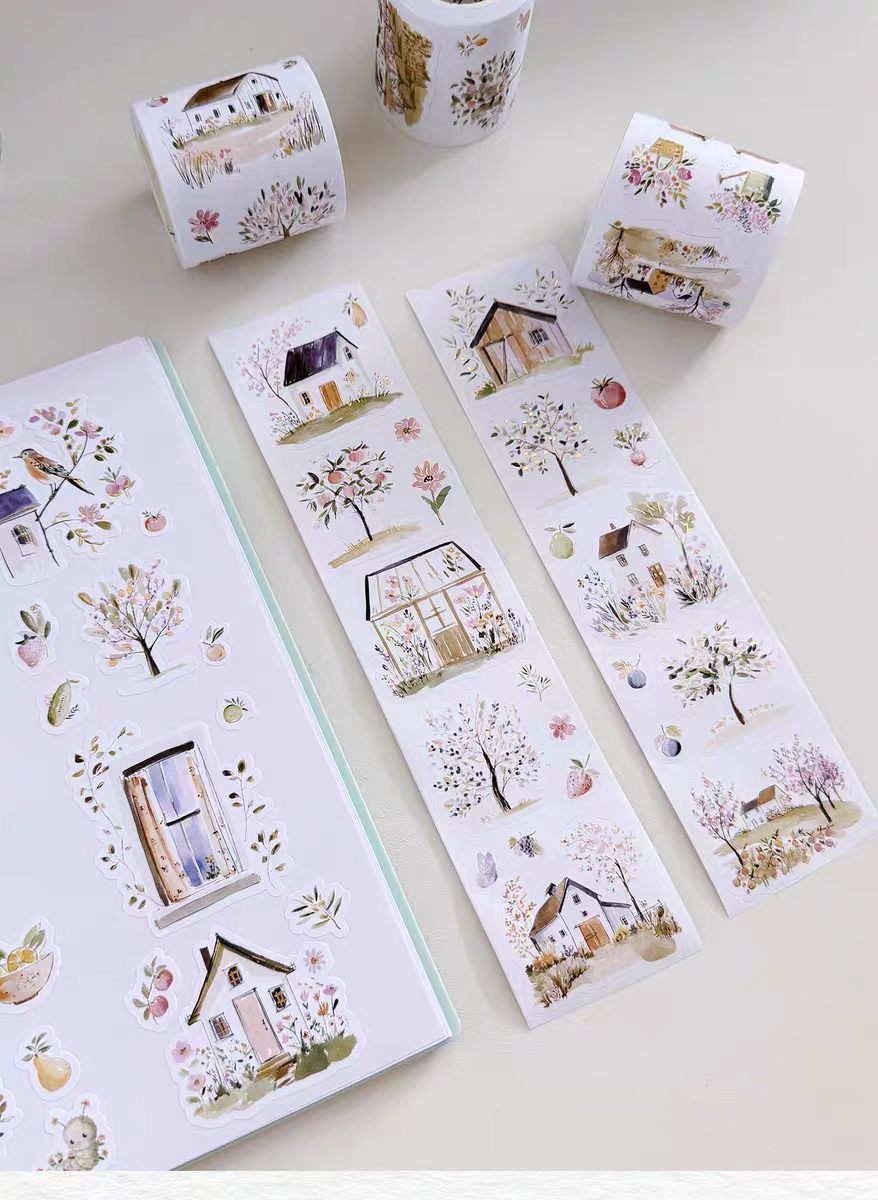 Journal pre-cut tapes (Foil-stamped, writable paper) 5cm*5m/roll
