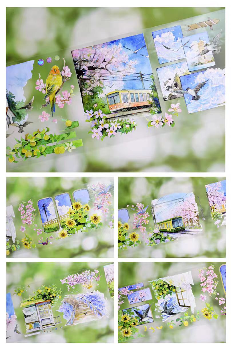 Journal PET tape (5m/roll) Window View of Floral Shadows