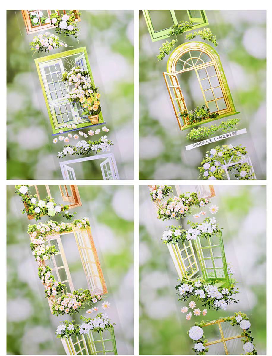 Journal PET tape (5m/roll) Window View of Floral Shadows