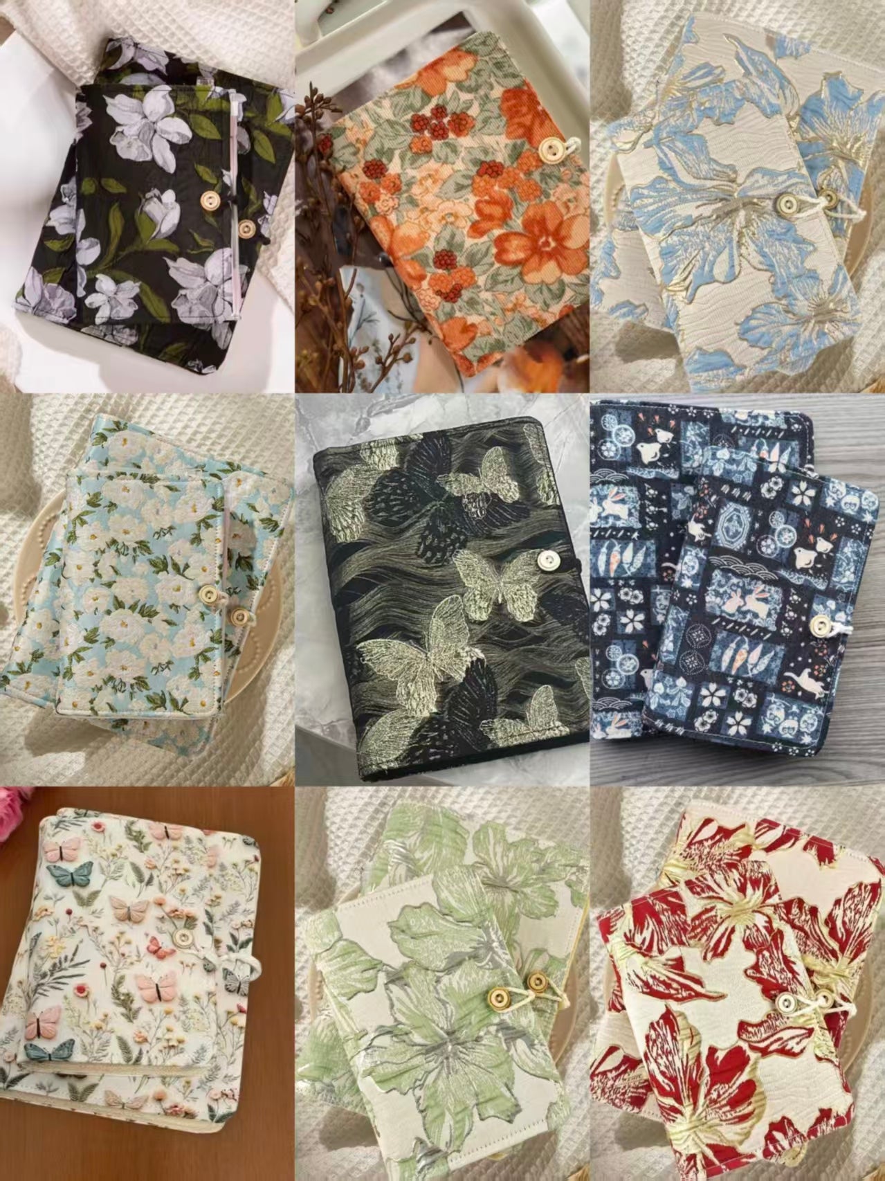 Loose-leaf notebook with fabric cover and 90 blank inner pages