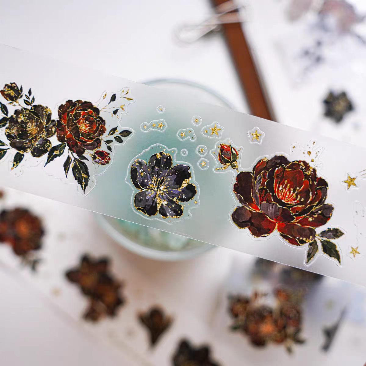 Journal flower pre-cut tape (5cm*5m/roll)