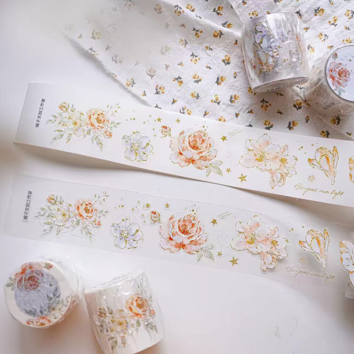 Journal flower pre-cut tape (5cm*5m/roll)