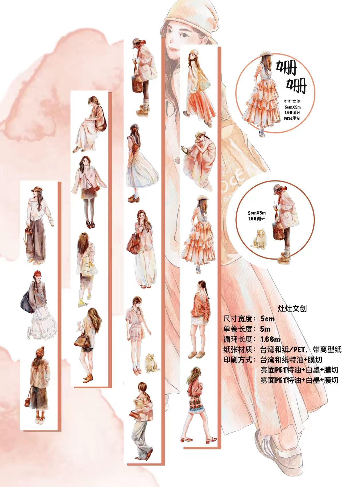 Journal pre-cut tape (Character) 5cm*5/6m
