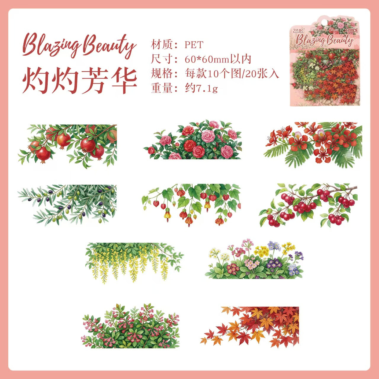 Journal PET sticker packs (flower)