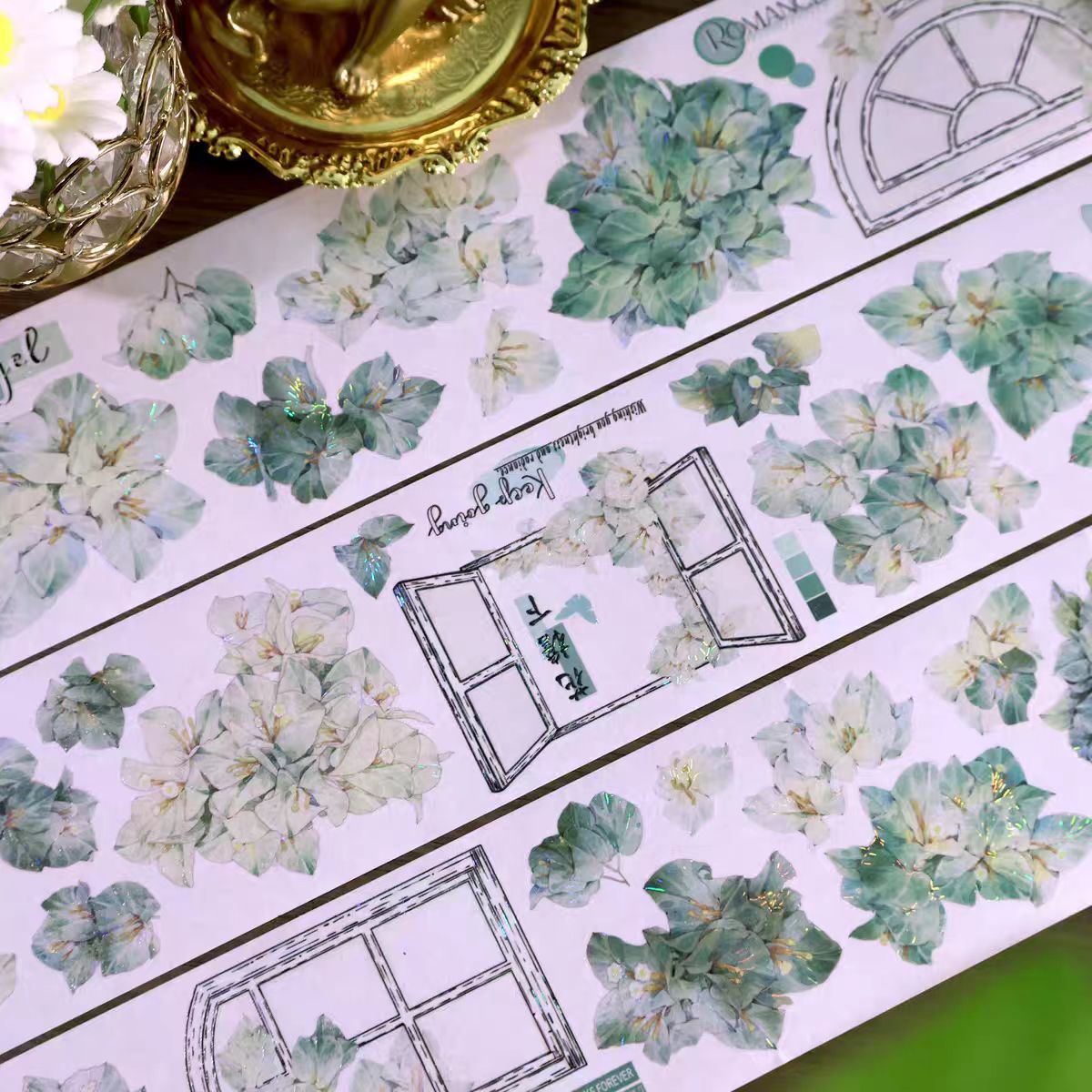 Journal flower pre-cut tape (5m/roll)