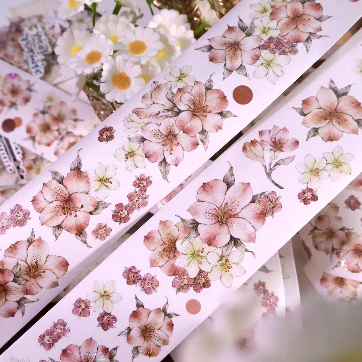 Journal flower pre-cut tape (5m/roll)