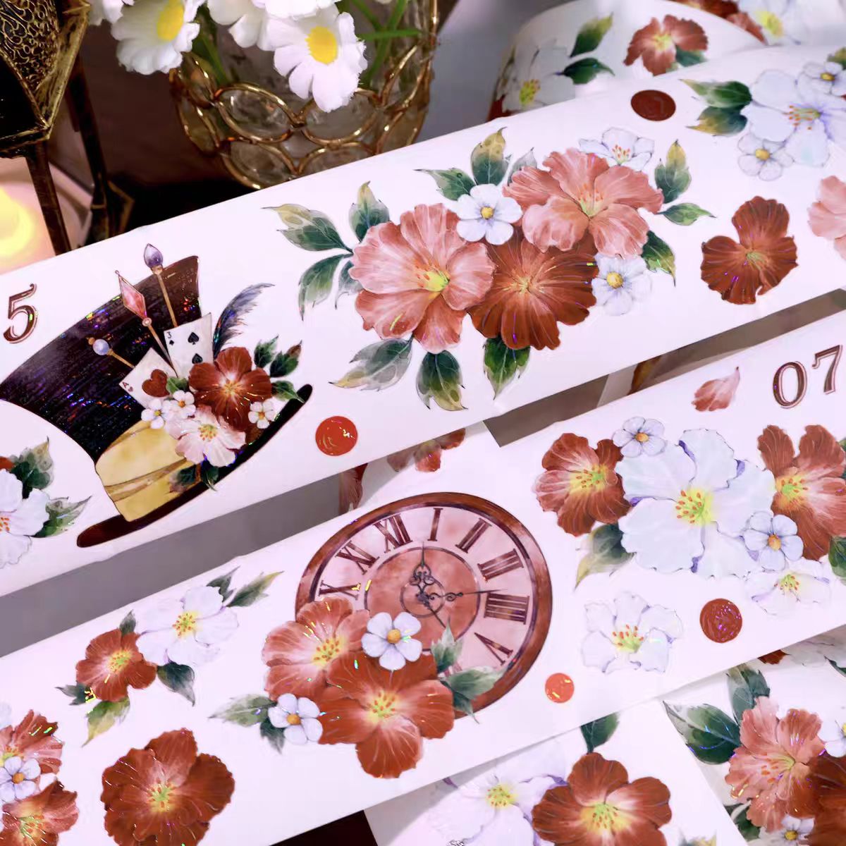 Journal flower pre-cut tape (5m/roll)