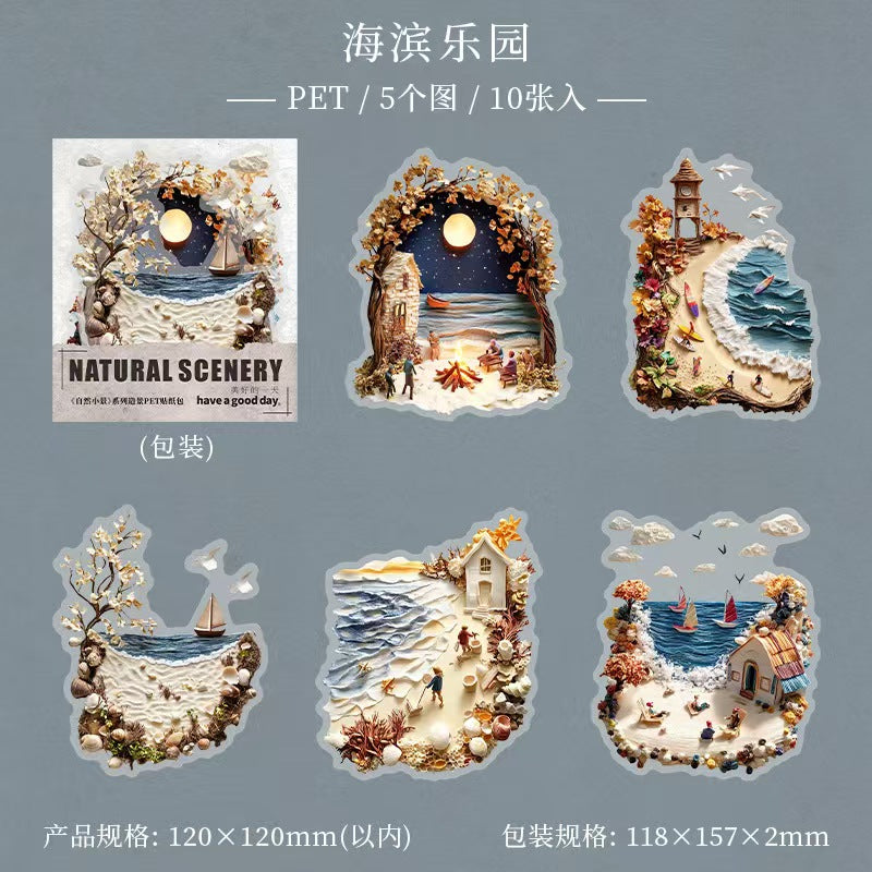 Journal landscape PET sticker packs (10pcs/pack)