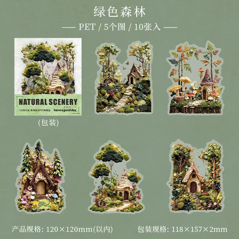 Journal landscape PET sticker packs (10pcs/pack)