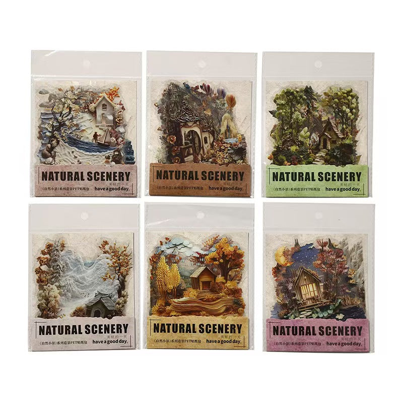 Journal landscape PET sticker packs (10pcs/pack)