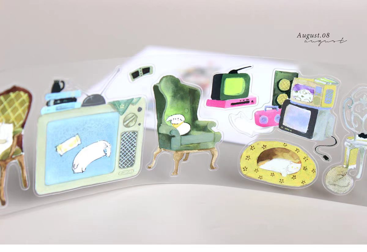 Journal tape (Cat and the Living Room）5.5cm*5m/roll