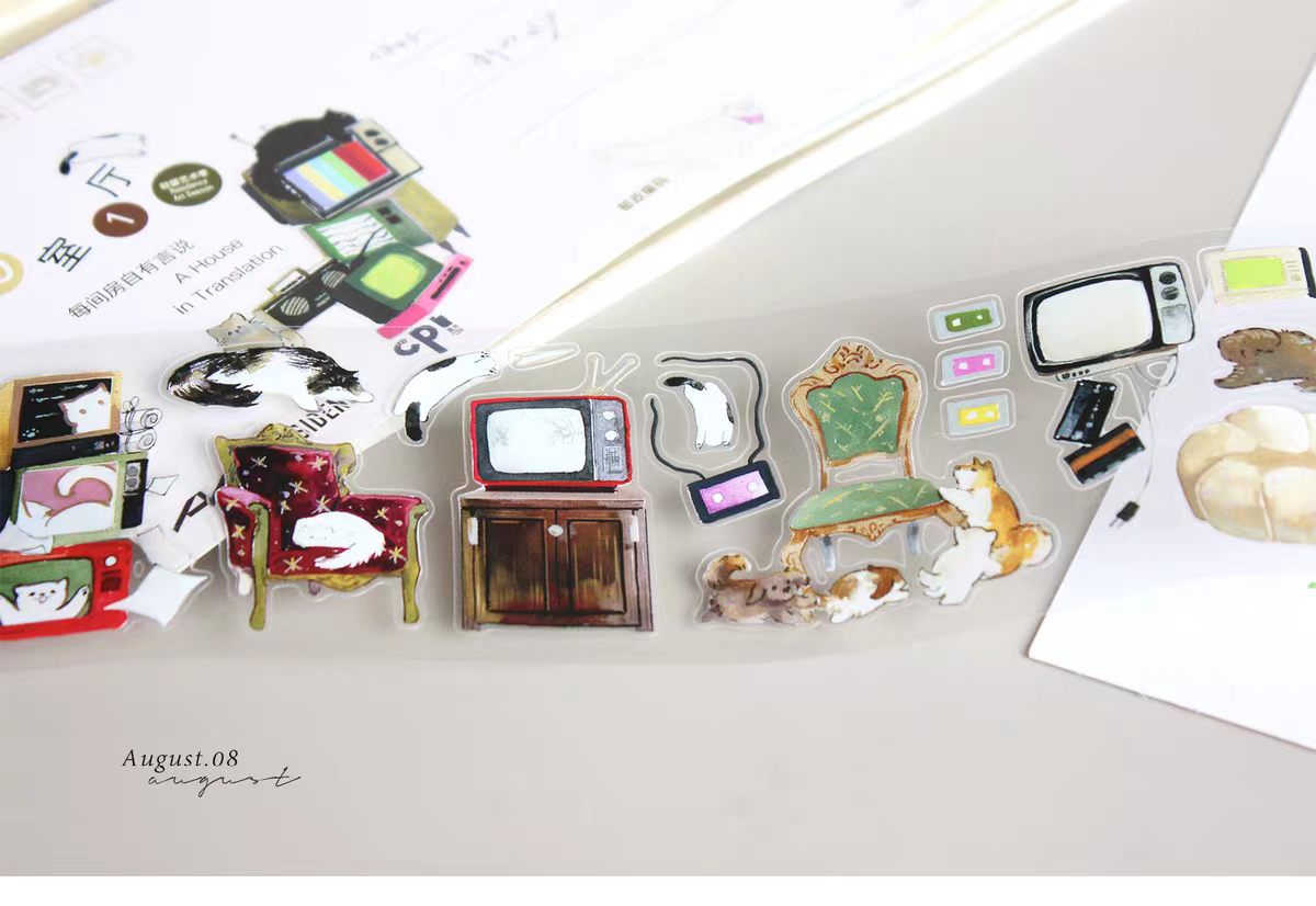 Journal tape (Cat and the Living Room）5.5cm*5m/roll