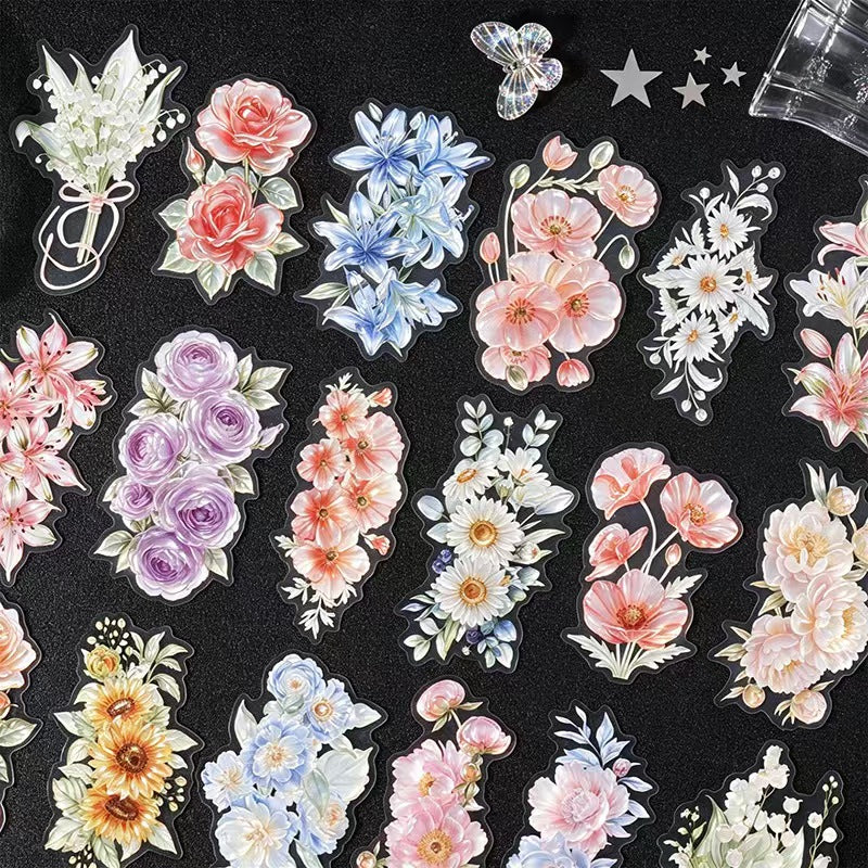 Journal flower PET sticker packs (10pcs/pack)