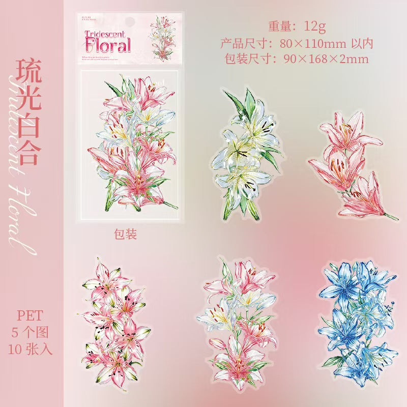 Journal flower PET sticker packs (10pcs/pack)