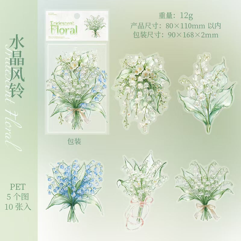 Journal flower PET sticker packs (10pcs/pack)
