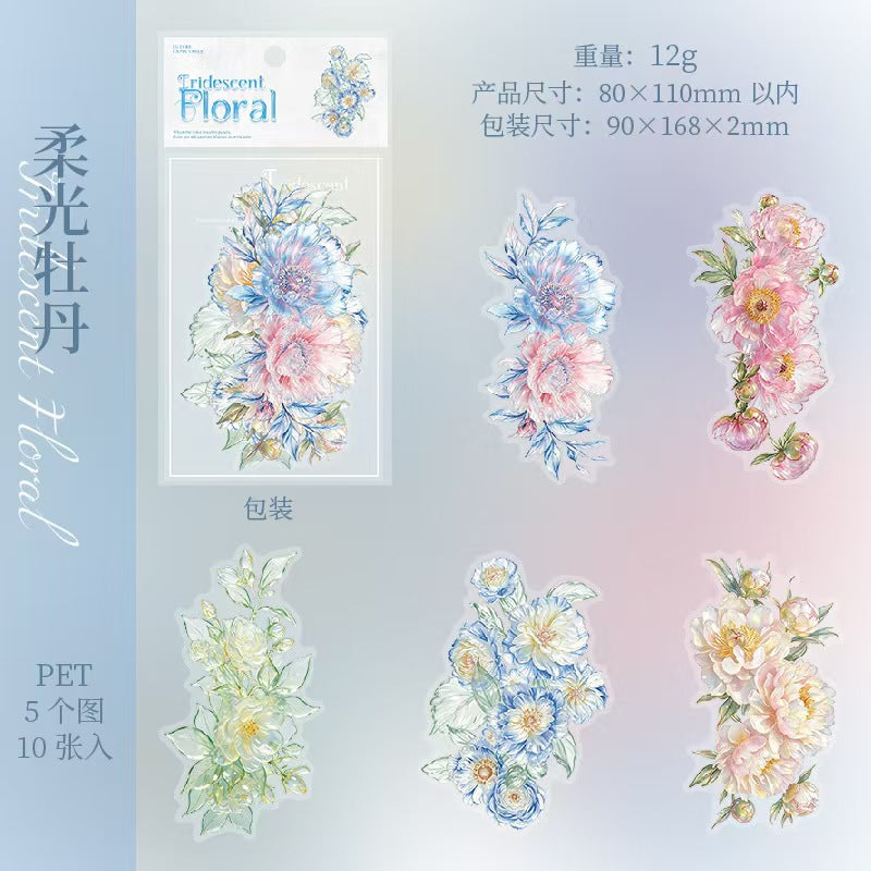 Journal flower PET sticker packs (10pcs/pack)
