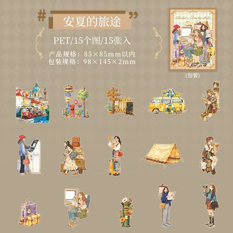 Journal PET sticker packs (15pcs/pack)