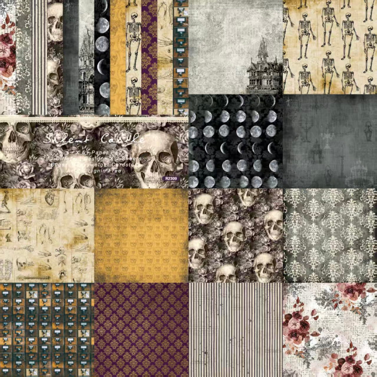 Autumn Halloween Dark Mystique journal supplies (paper packs) 6 inch