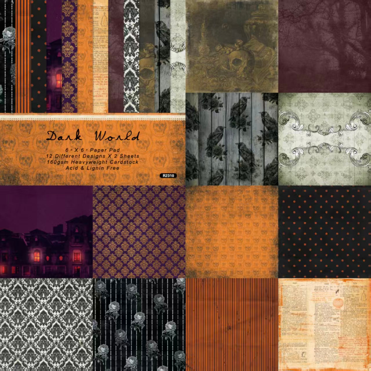 Autumn Halloween Dark Mystique journal supplies (paper packs) 6 inch