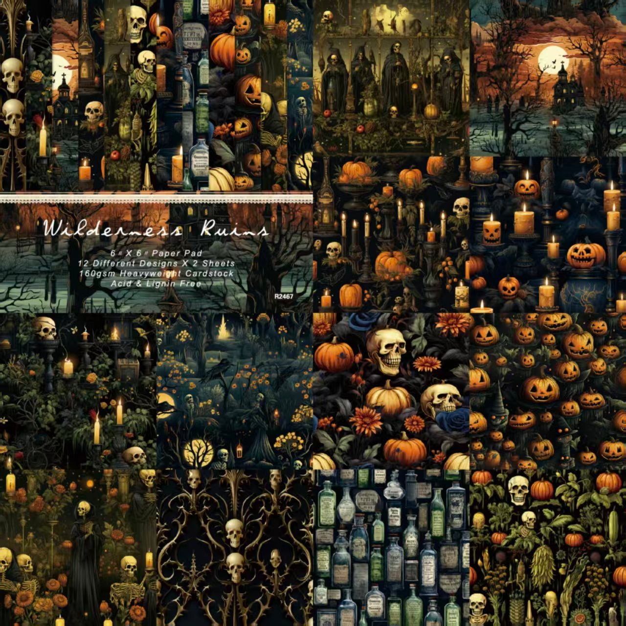 Autumn Halloween Dark Mystique journal supplies (paper packs) 6 inch