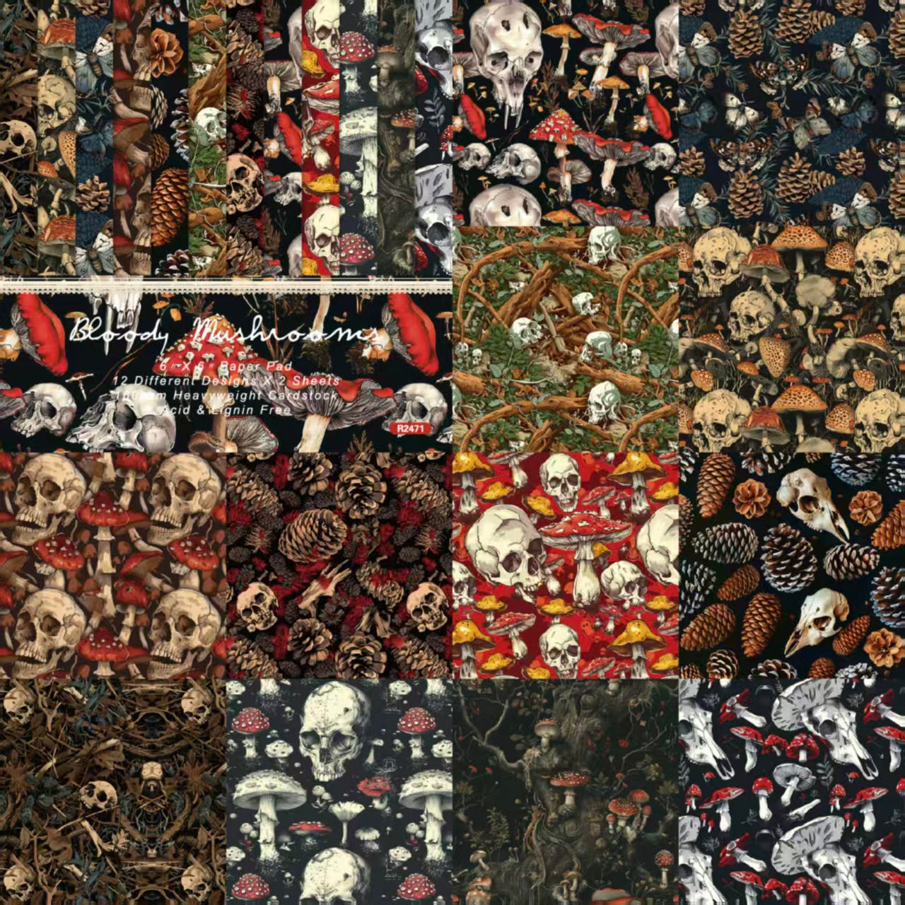 Autumn Halloween Dark Mystique journal supplies (paper packs) 6 inch